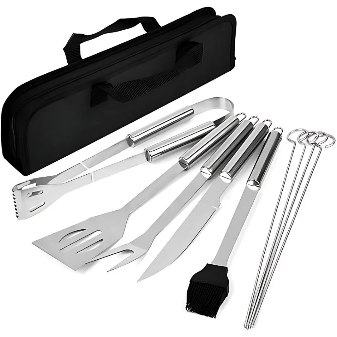 Kit Churrasco Com 9 Peças + Estojo - Rei da Brasa