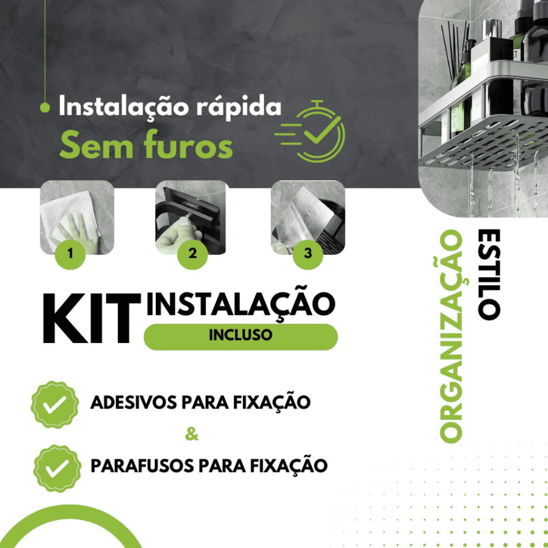 Kit Com 2 Prateleira Retangular Alumínio Sem Furo