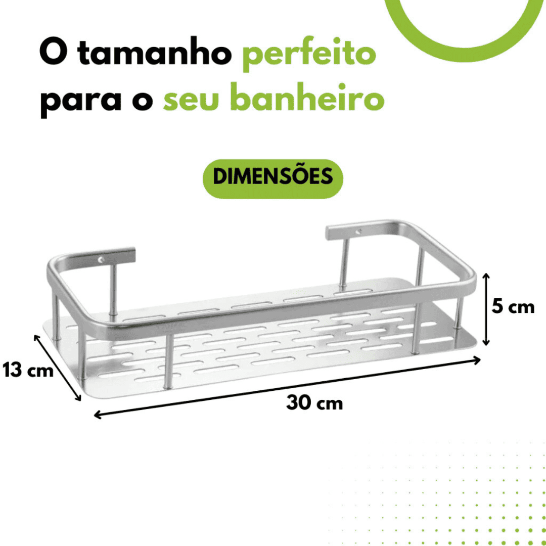 Kit Com 2 Prateleira Retangular Alumínio Sem Furo