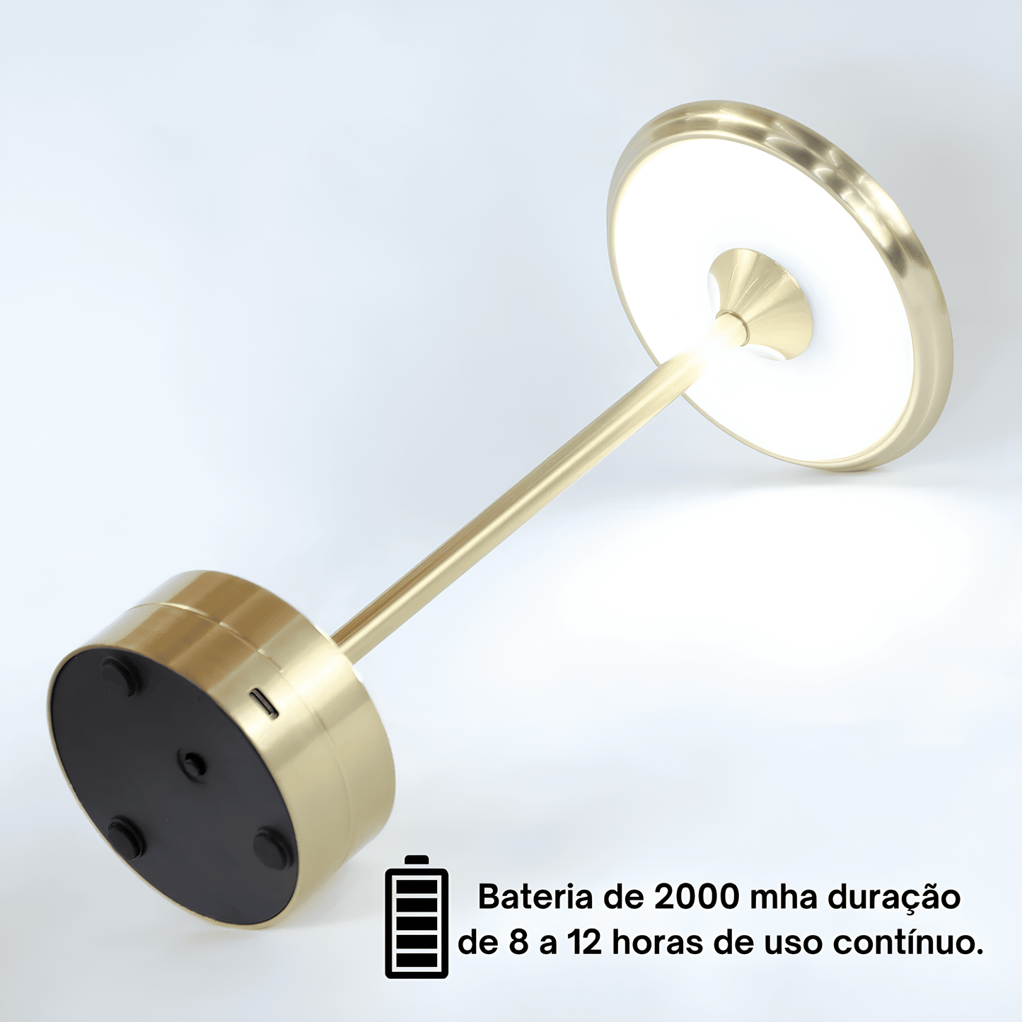 Luminária Sem Fio Recarregável Retro 3 Tons de Luzes - Illumi Touch