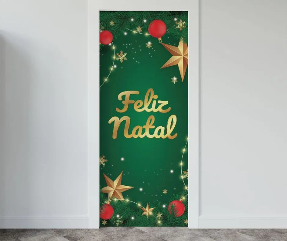 Capa Decorativa Natalina para Porta - Coleção Noite Feliz