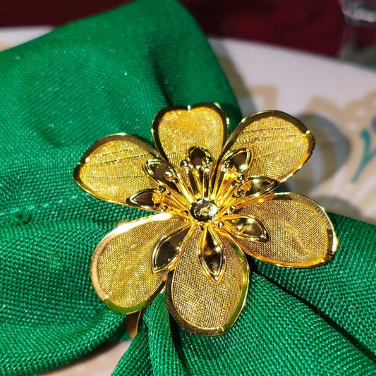 Porta Guardanapos Flor Lírio  Dourado - Linha Glamour