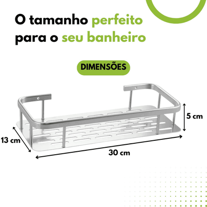 Kit Com 2 Prateleira Retangular Alumínio Sem Furo