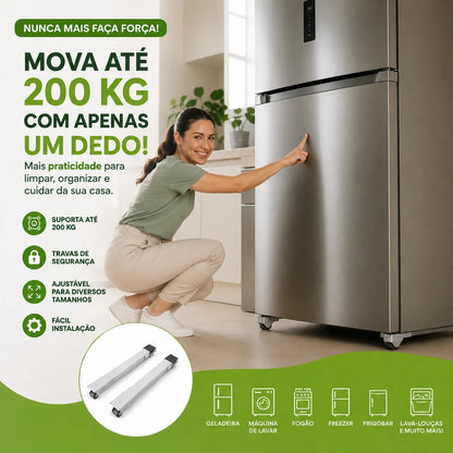 Move Fácil® – Suporte com Rodinhas Ajustável para Móveis e Eletrodomésticos