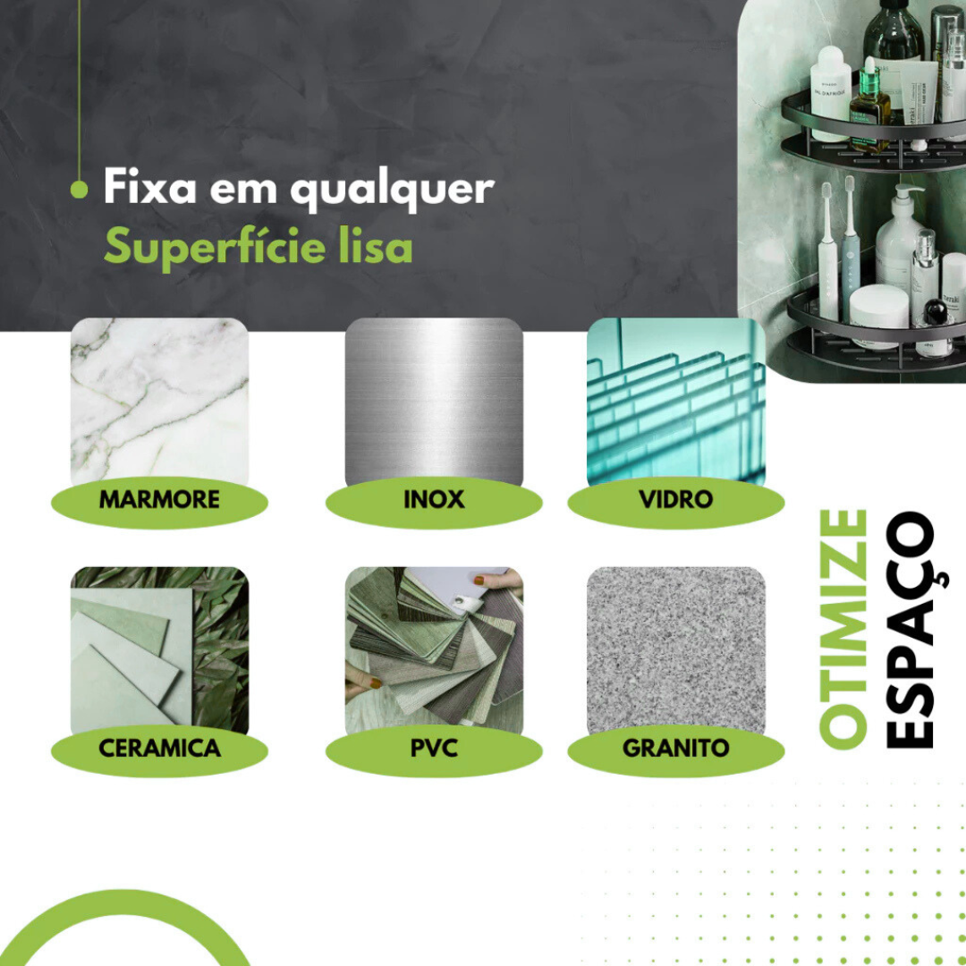 kit 2 Cantoneiras Porta Shampoo Sem Furo Em Alumínio