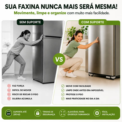 Move Fácil® – Suporte com Rodinhas Ajustável para Móveis e Eletrodomésticos