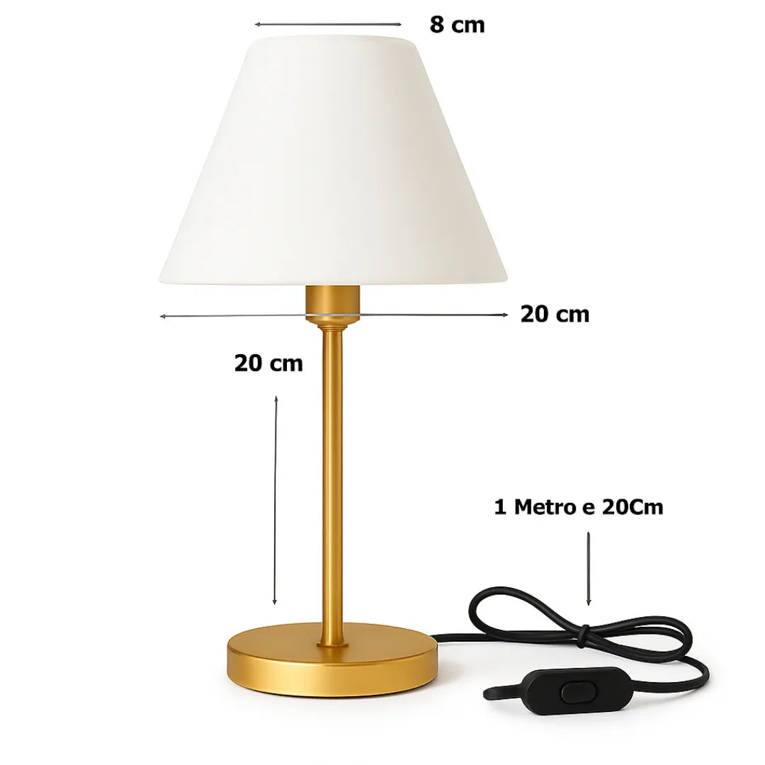 Abajur De Mesa Dourado – Linha Glamour