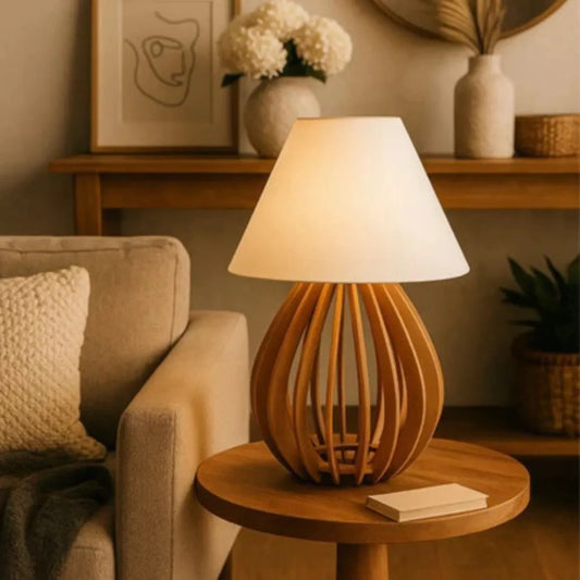 Abajur de Mesa Marrom MDF