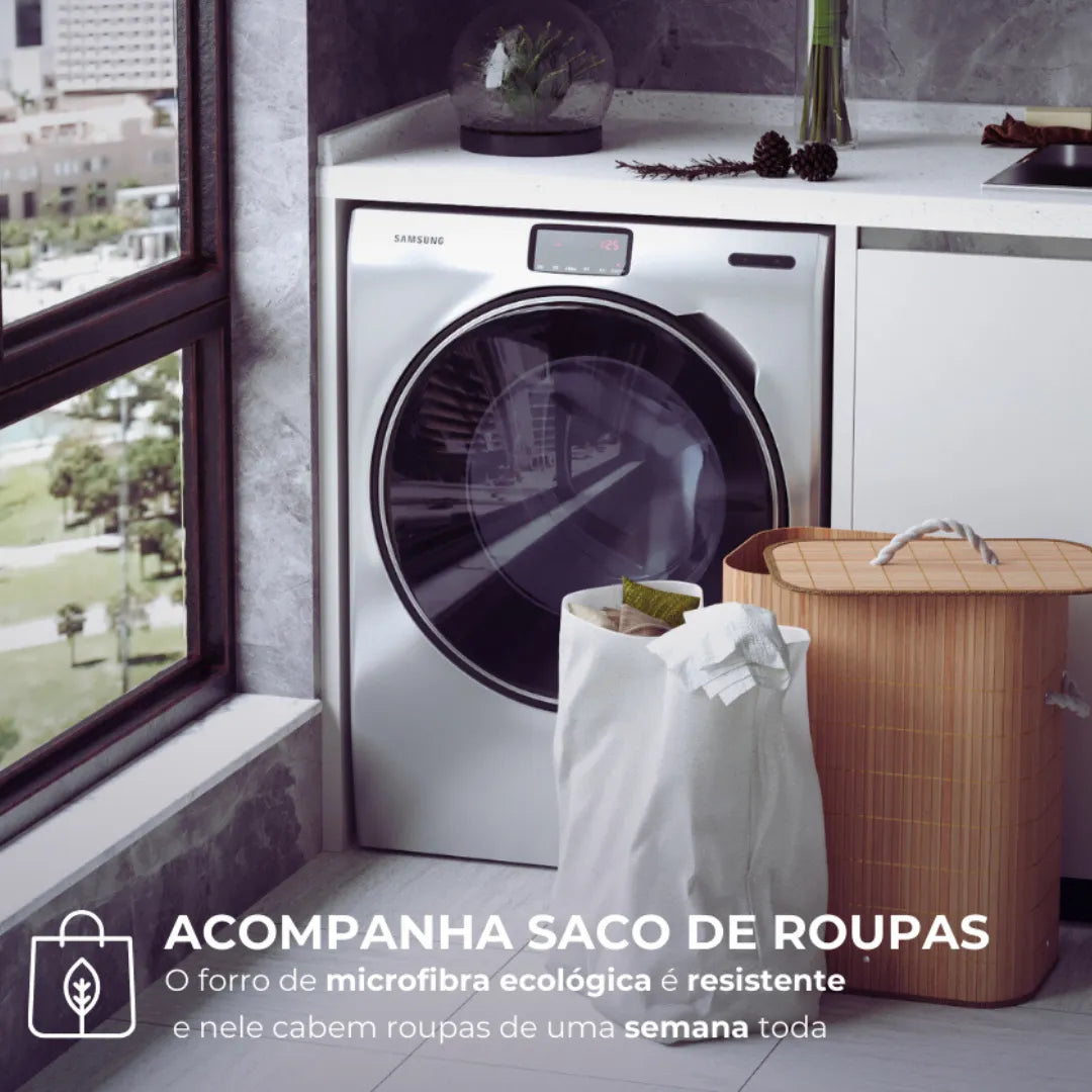 Cesto De Roupa Suja - Linha Eco Bambu