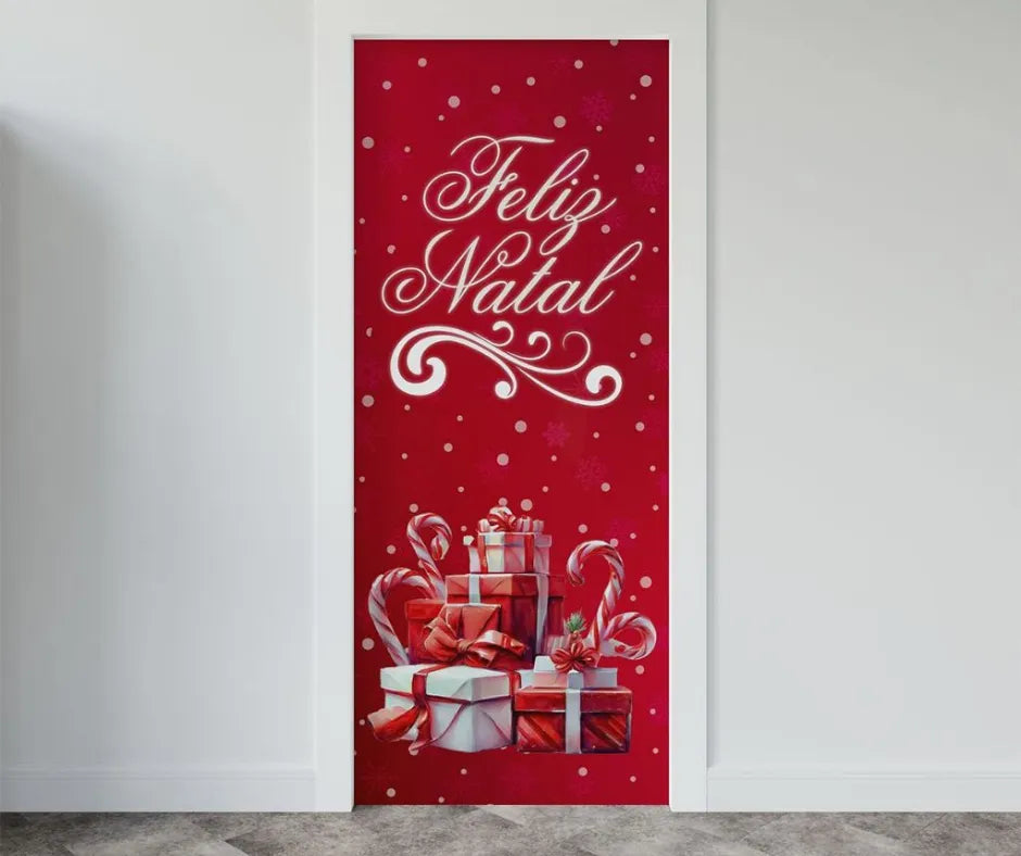 Capa Decorativa Natalina para Porta - Coleção Noite Feliz