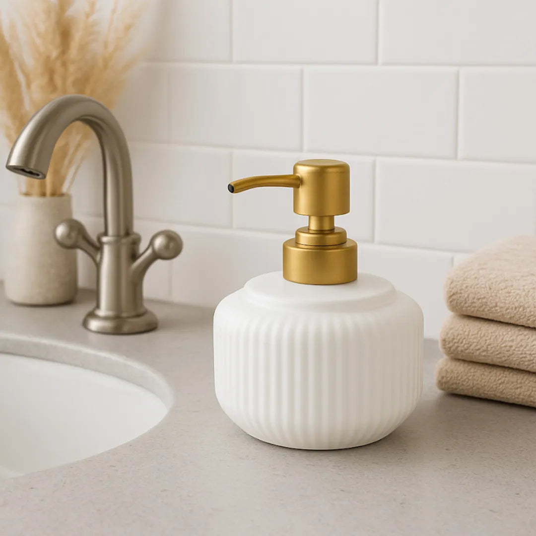 Porta Sabonete Líquido de Porcelana - Linha Glamour