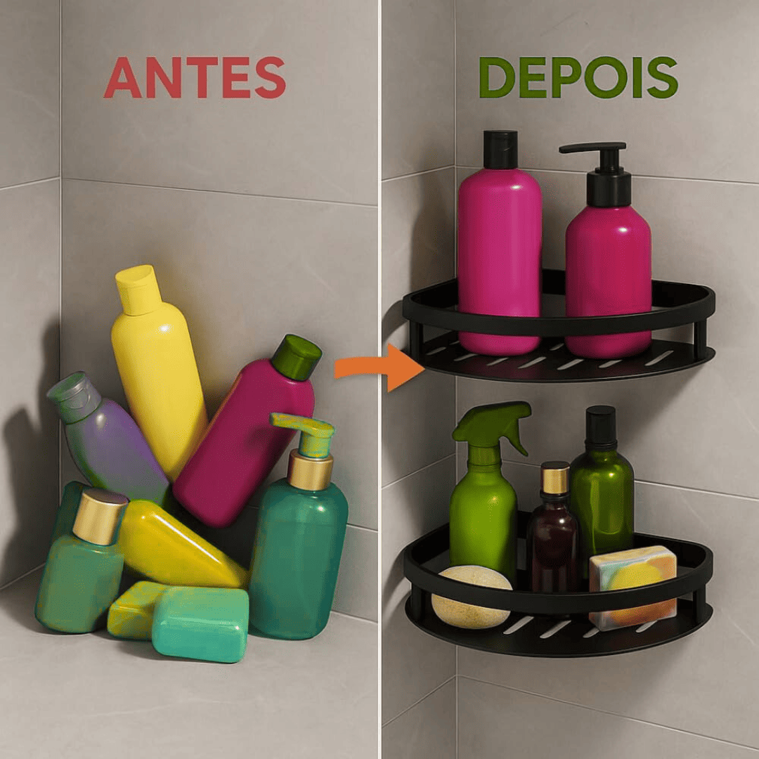 kit 2 Cantoneiras Porta Shampoo Sem Furo Em Alumínio