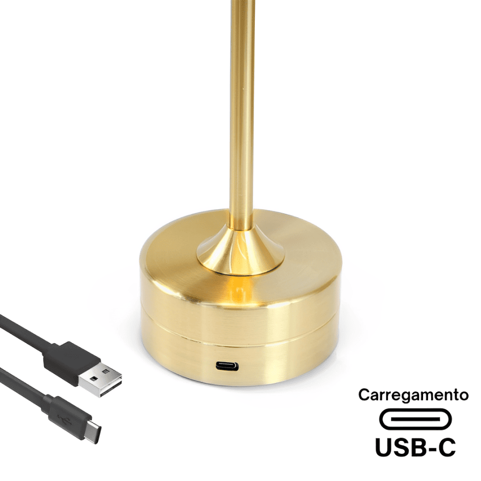 Luminária Sem Fio Recarregável Retro 3 Tons de Luzes - Illumi Touch