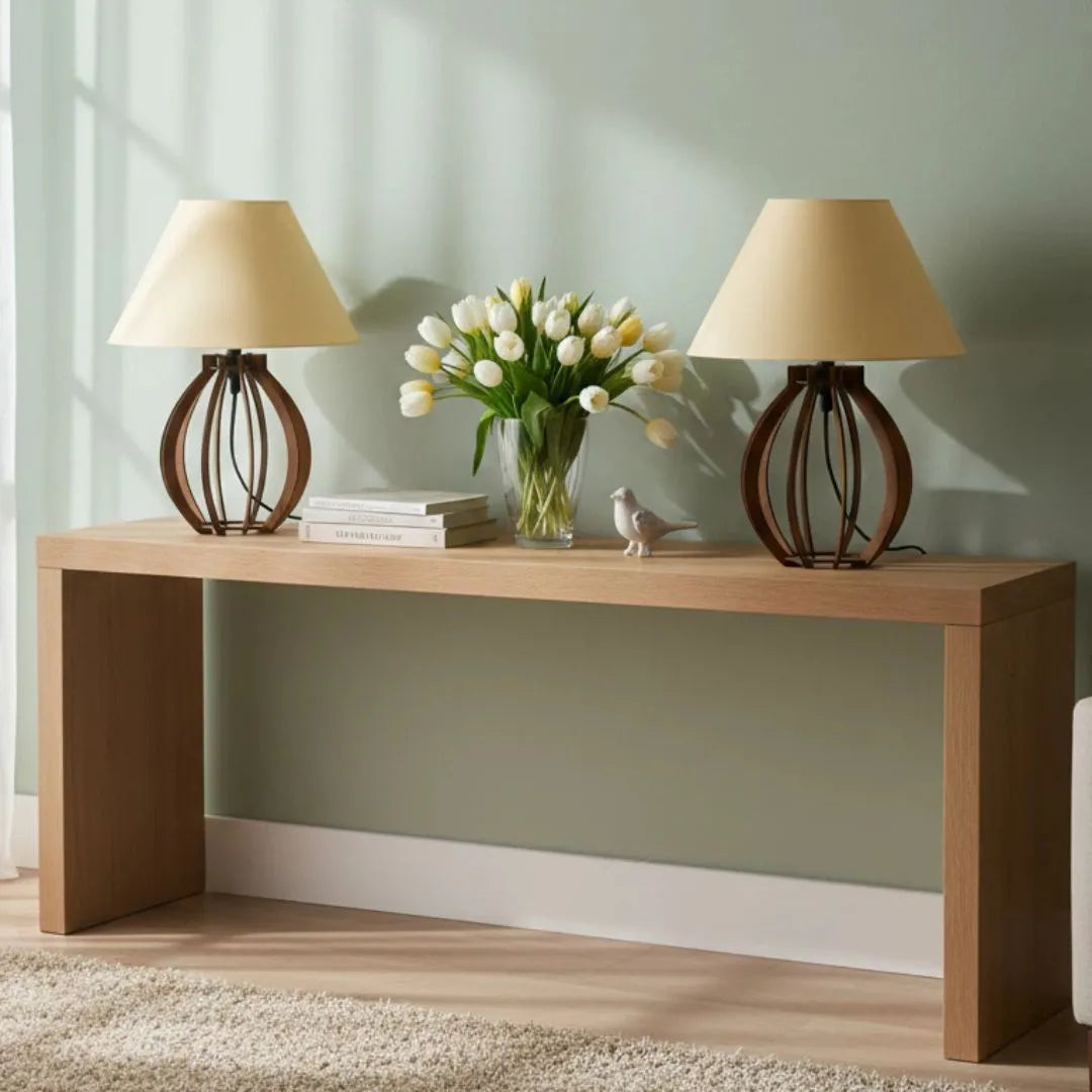 Abajur de Mesa Marrom MDF