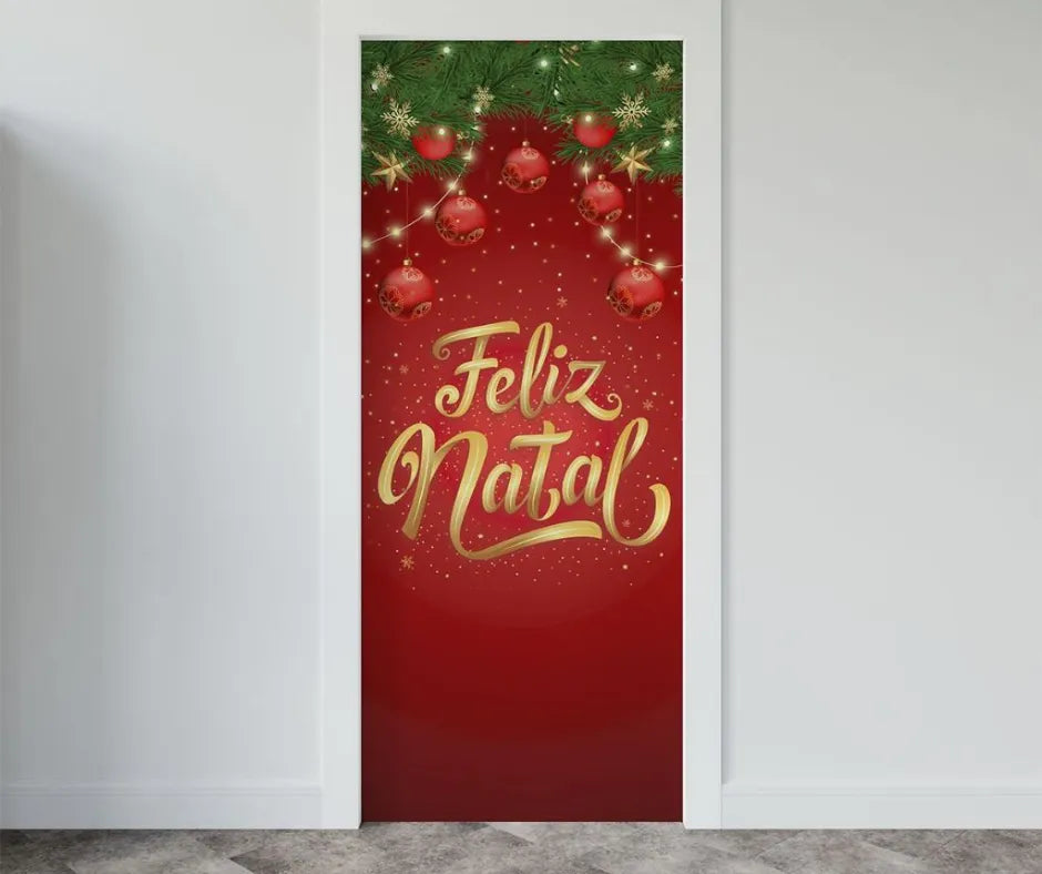 Capa Decorativa Natalina para Porta - Coleção Noite Feliz