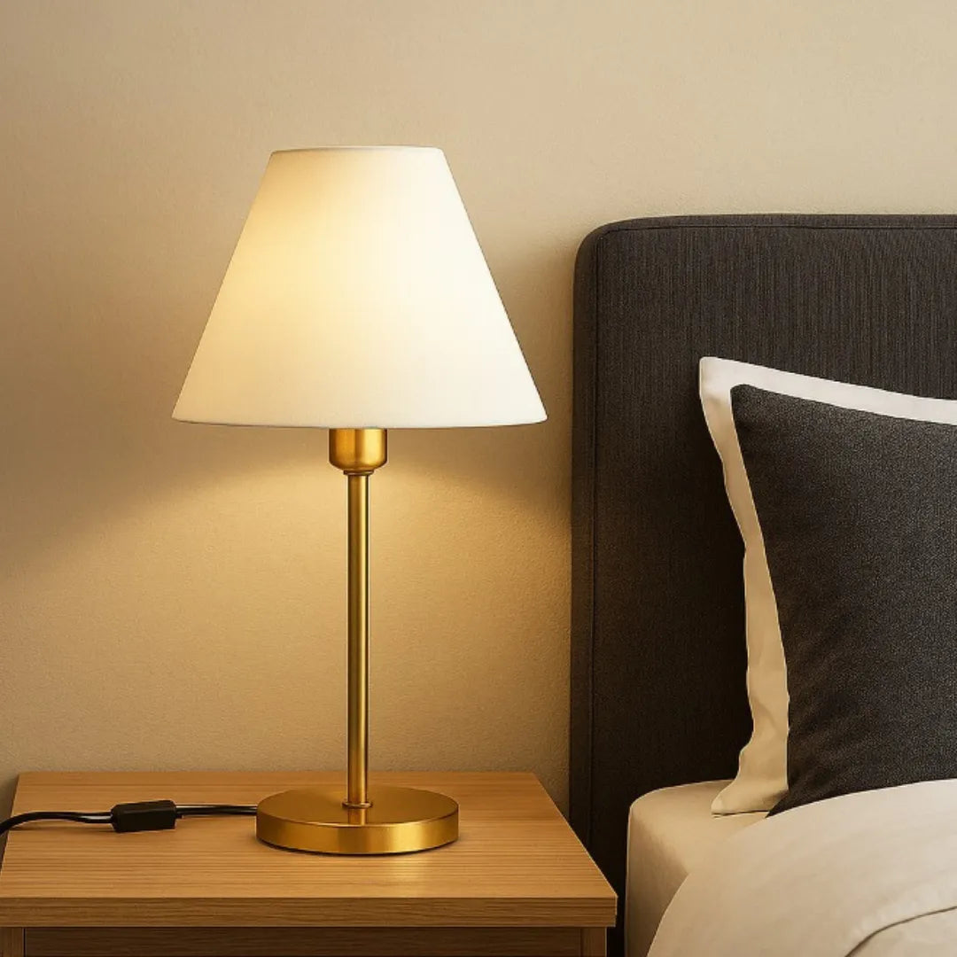 Abajur De Mesa Dourado – Linha Glamour