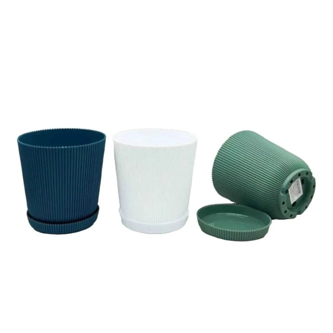 Kit de Vaso Decorativo com Bandeja Plastico