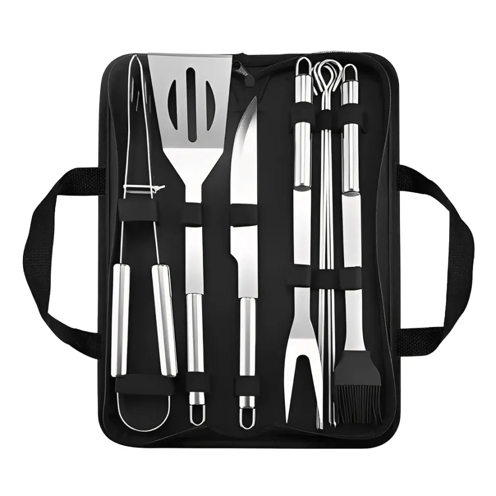 Kit Churrasco Com 9 Peças + Estojo - Rei da Brasa
