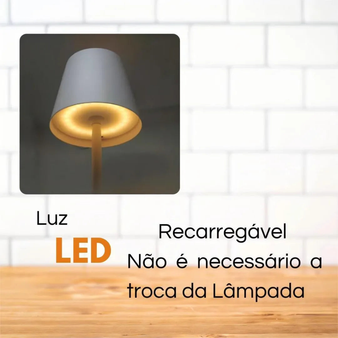 kit 2 Abajur  LED Recarregável Retrátil - Lúmine