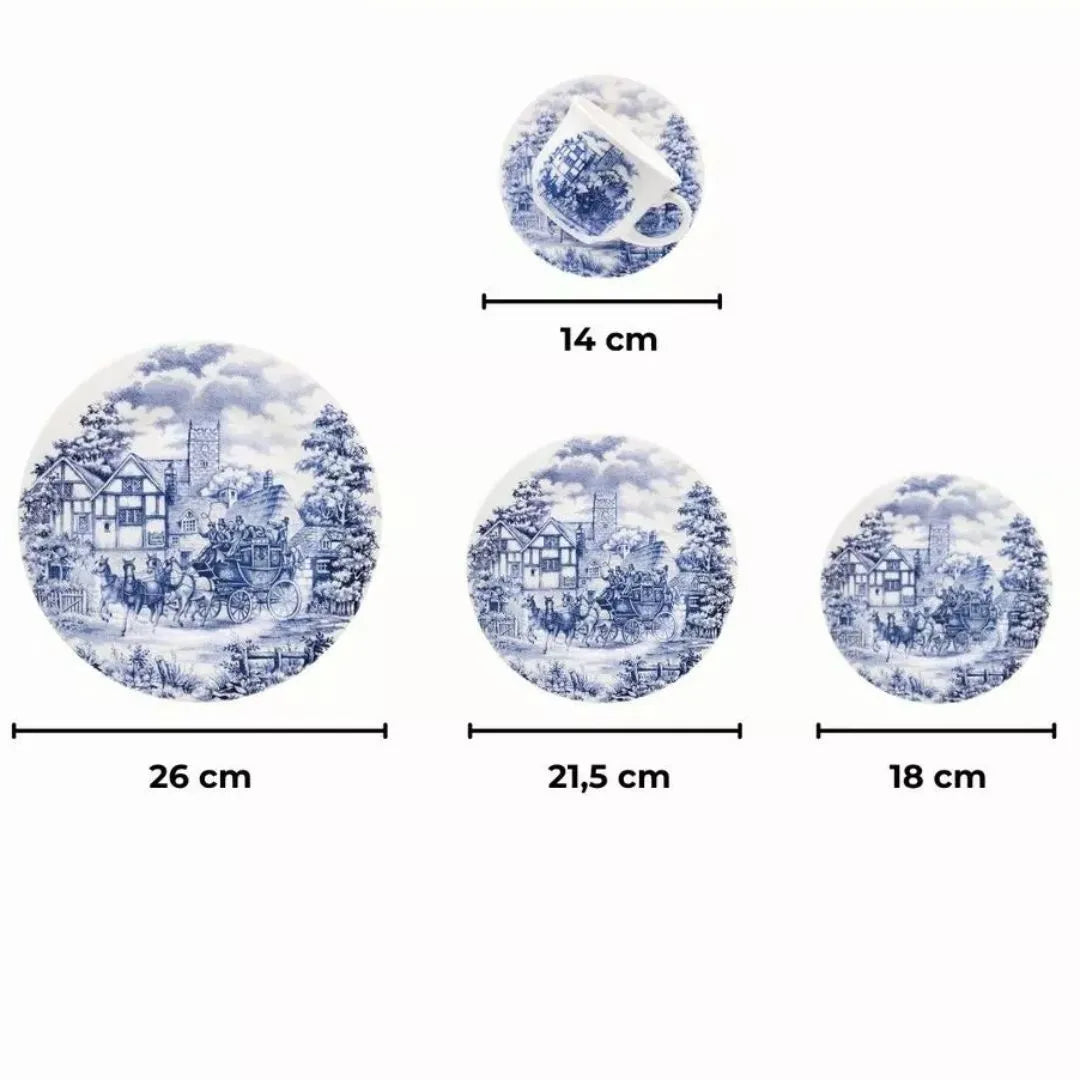 Aparelho De Jantar E Chá 20 Peças - Toile De Jouy