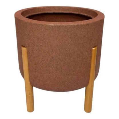 Vaso De Luxo Polietileno Com Pés De Madeira