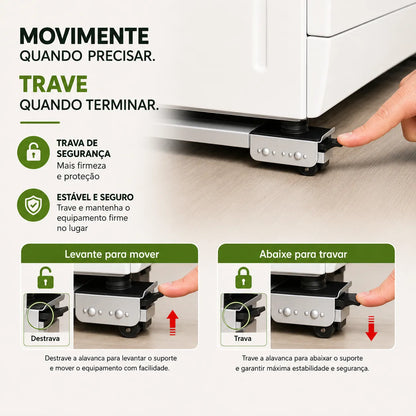 Move Fácil® – Suporte com Rodinhas Ajustável para Móveis e Eletrodomésticos