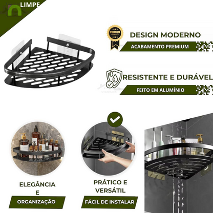 kit 2 Cantoneiras Porta Shampoo Sem Furo Em Alumínio