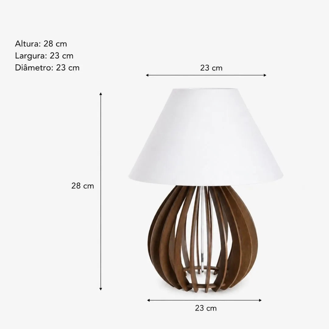 Abajur de Mesa Marrom MDF