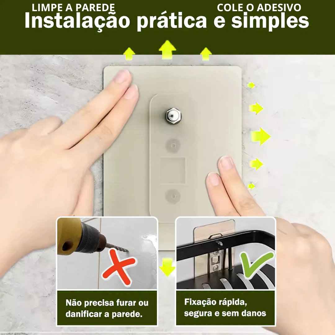 kit 2 Cantoneiras Porta Shampoo Sem Furo Em Alumínio