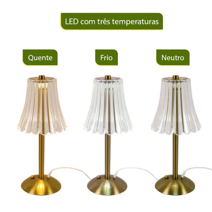Abajur Cúpula | Luminária de Mesa Transparente
