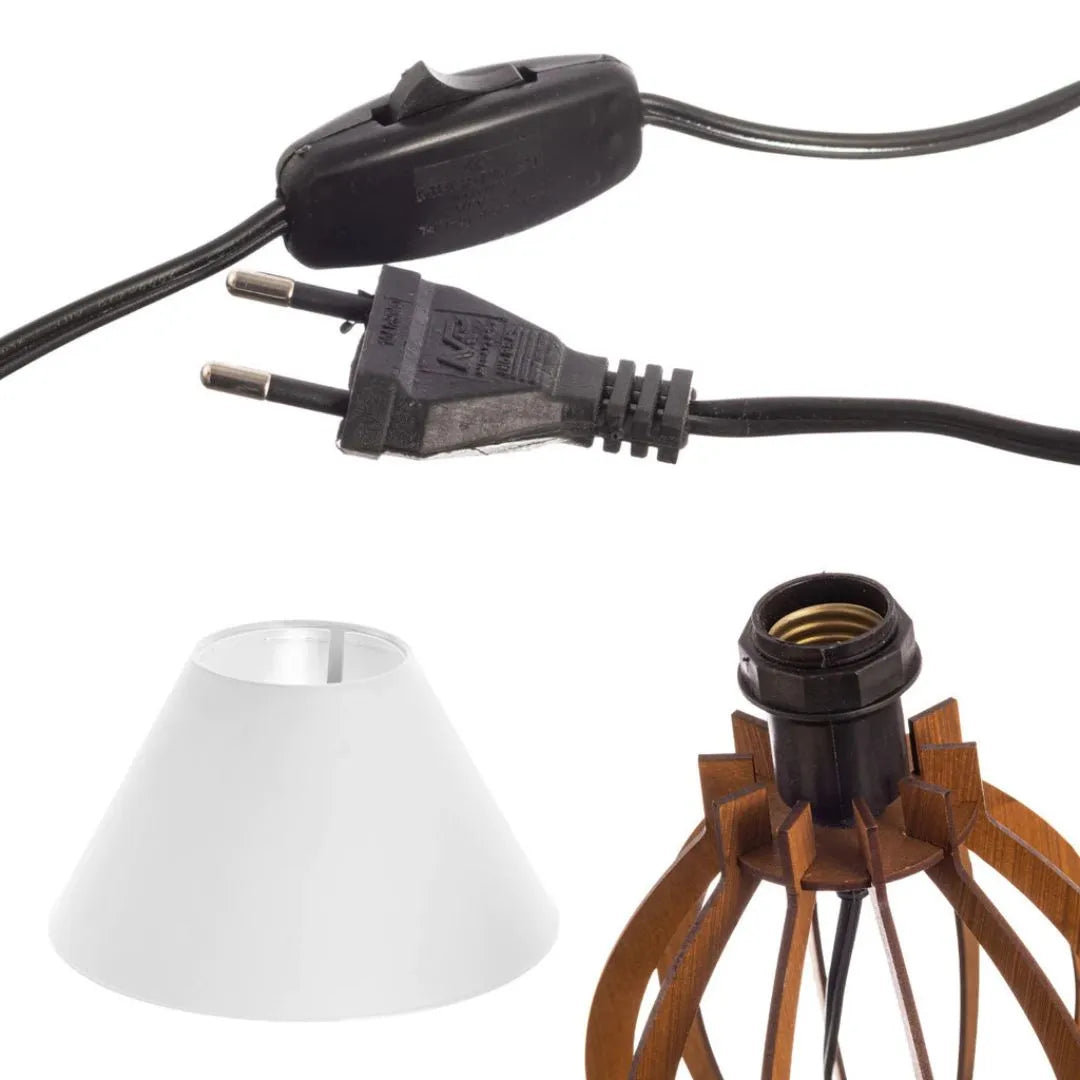 Abajur de Mesa Marrom MDF