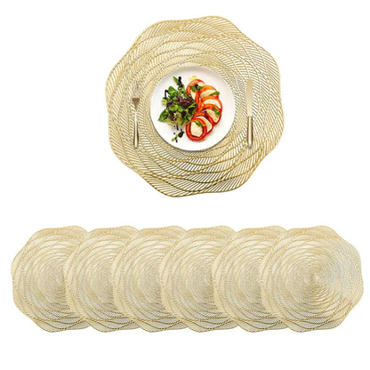 Kit C/6 Jogo Americano Dourado De PVC - Linha Glamour