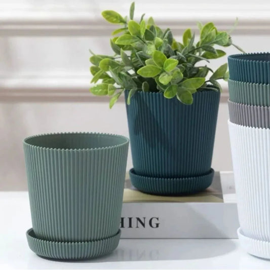 Kit de Vaso Decorativo com Bandeja Plastico