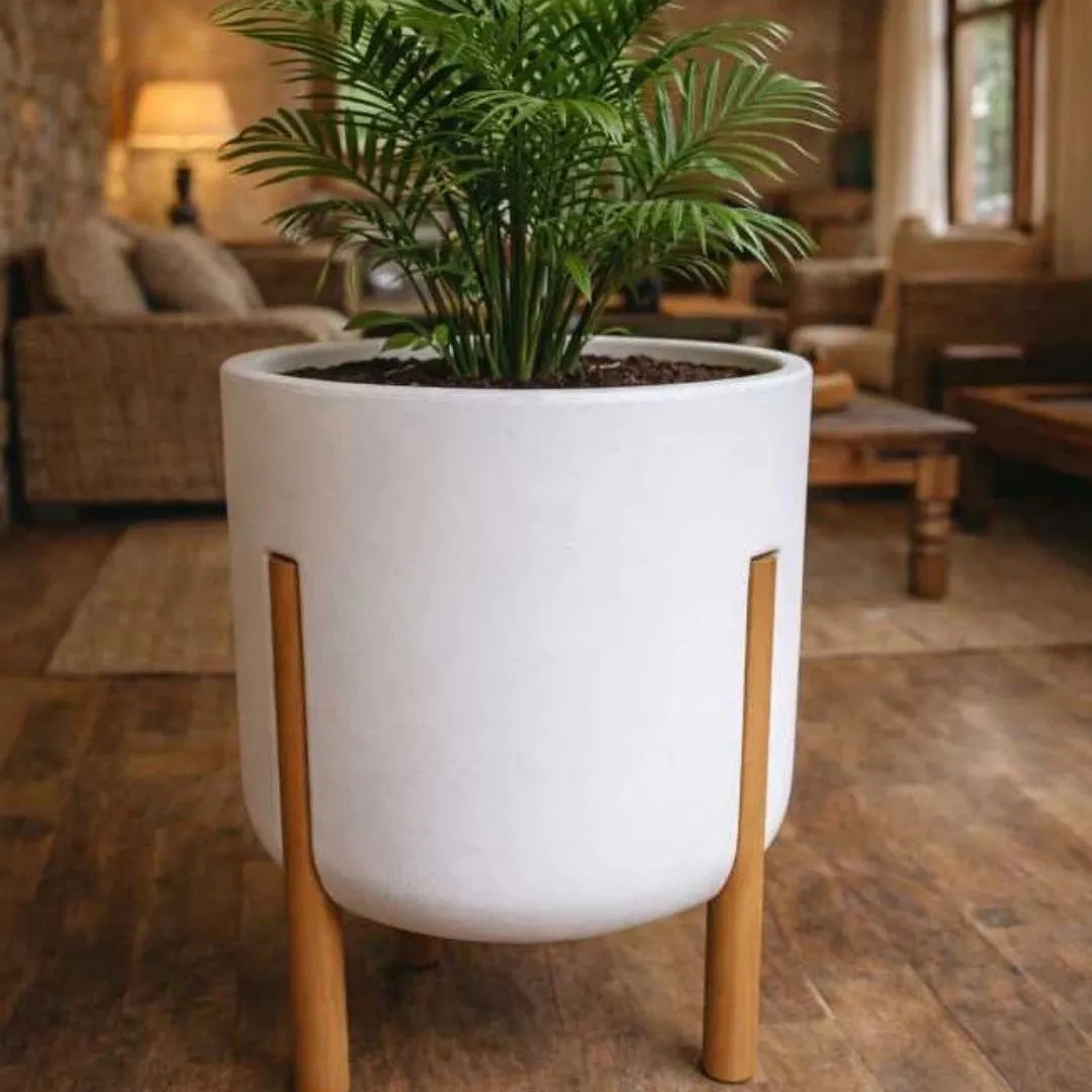 Vaso De Luxo Polietileno Com Pés De Madeira