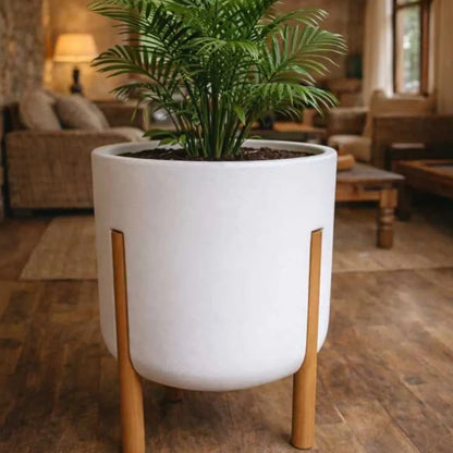 Vaso De Luxo Polietileno Com Pés De Madeira
