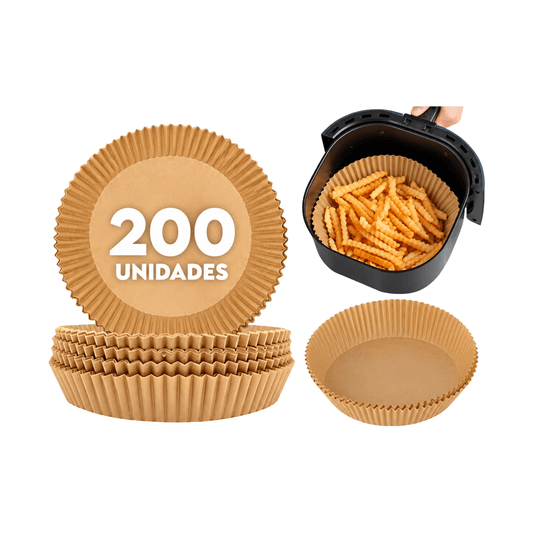 Formas de Papel Antiaderente Descartável para AirFryer 200 Unidades