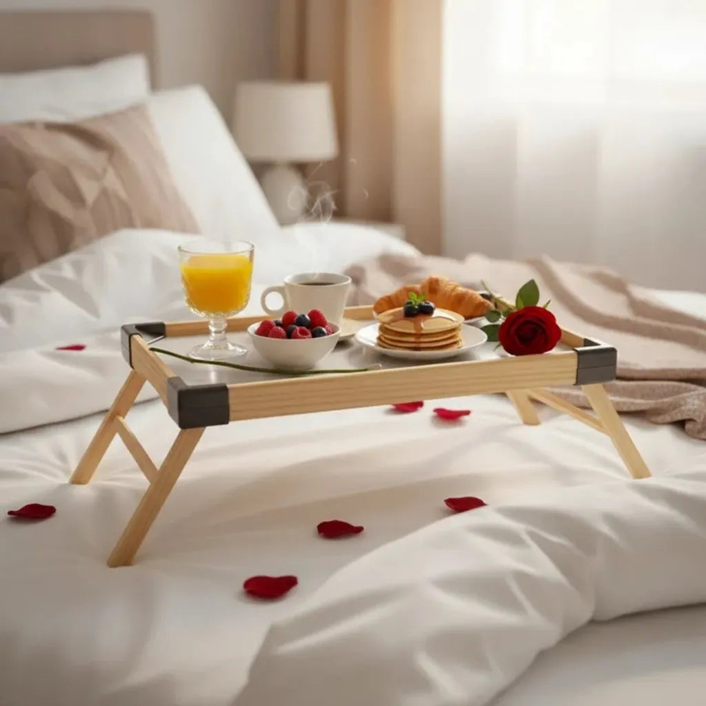Bandeja de Servir Café da Manhã Na Cama Retangular - Tudo DCasa