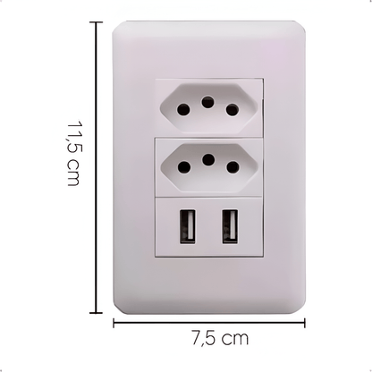 Tomada Dupla com entrada USB